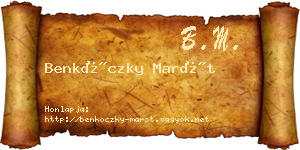 Benkóczky Marót névjegykártya